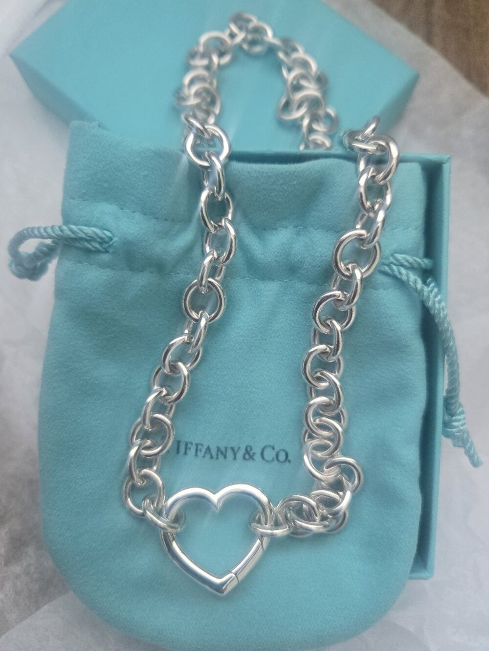 Vintage Tiffany & Co. Sterling Silver link & open clasp necklace-Tiffany renewed